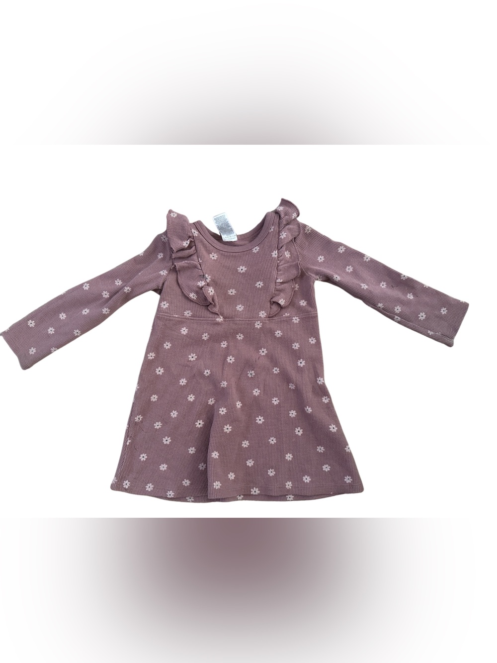 Gerber Mauve Floral Ruffle Long-Sleeve Casual Dress